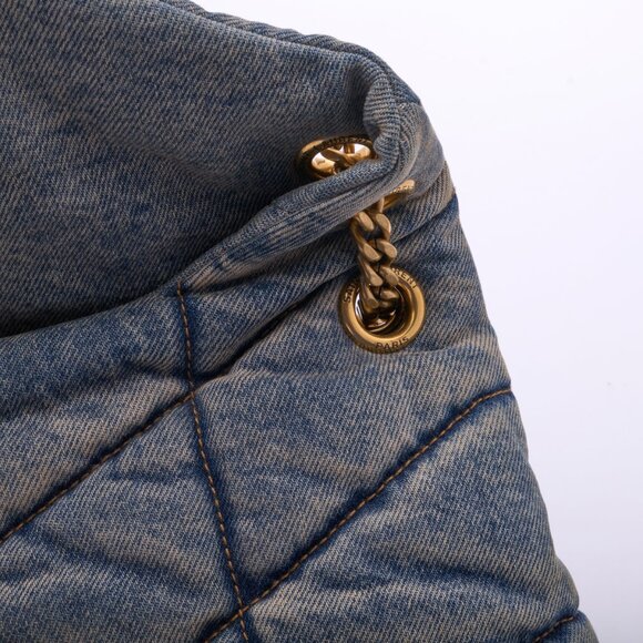Saint Laurent Medium Puffer Monogramme Denim Chain Bag Denim - Picture 9 of 16